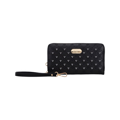 Millionaire crystal wristlet wallet in blue, by Pinup Girl Clothing