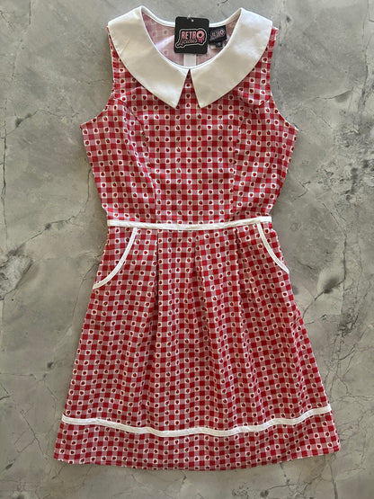 Strawberry Gingham Collared Dress | Retrolicious
