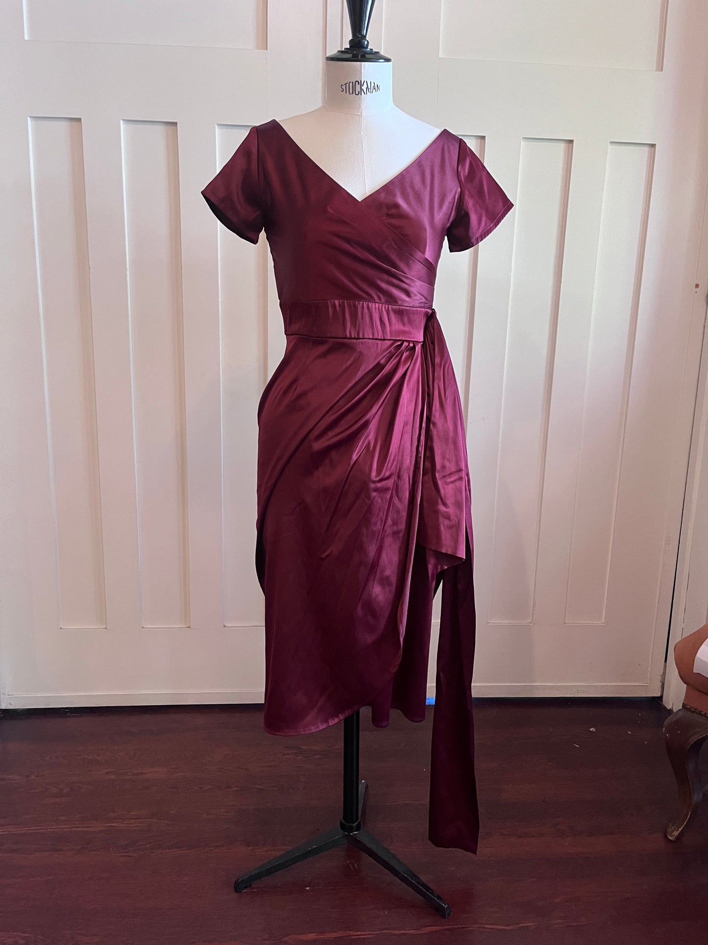 Ava Wrap Dress in Burgundy - ORIGINAL SAMPLE
