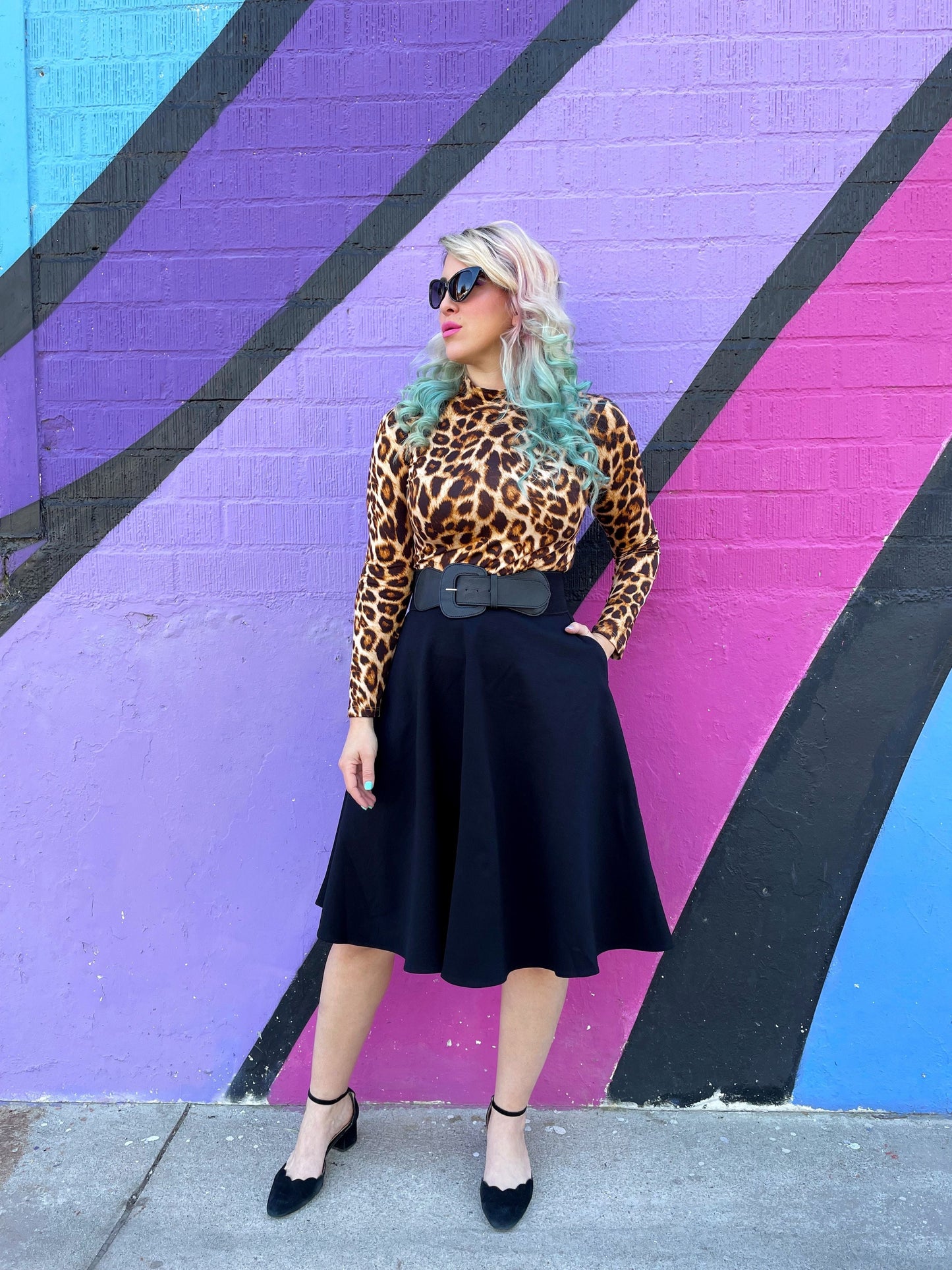 She Bites Leopard Mock Neck Top