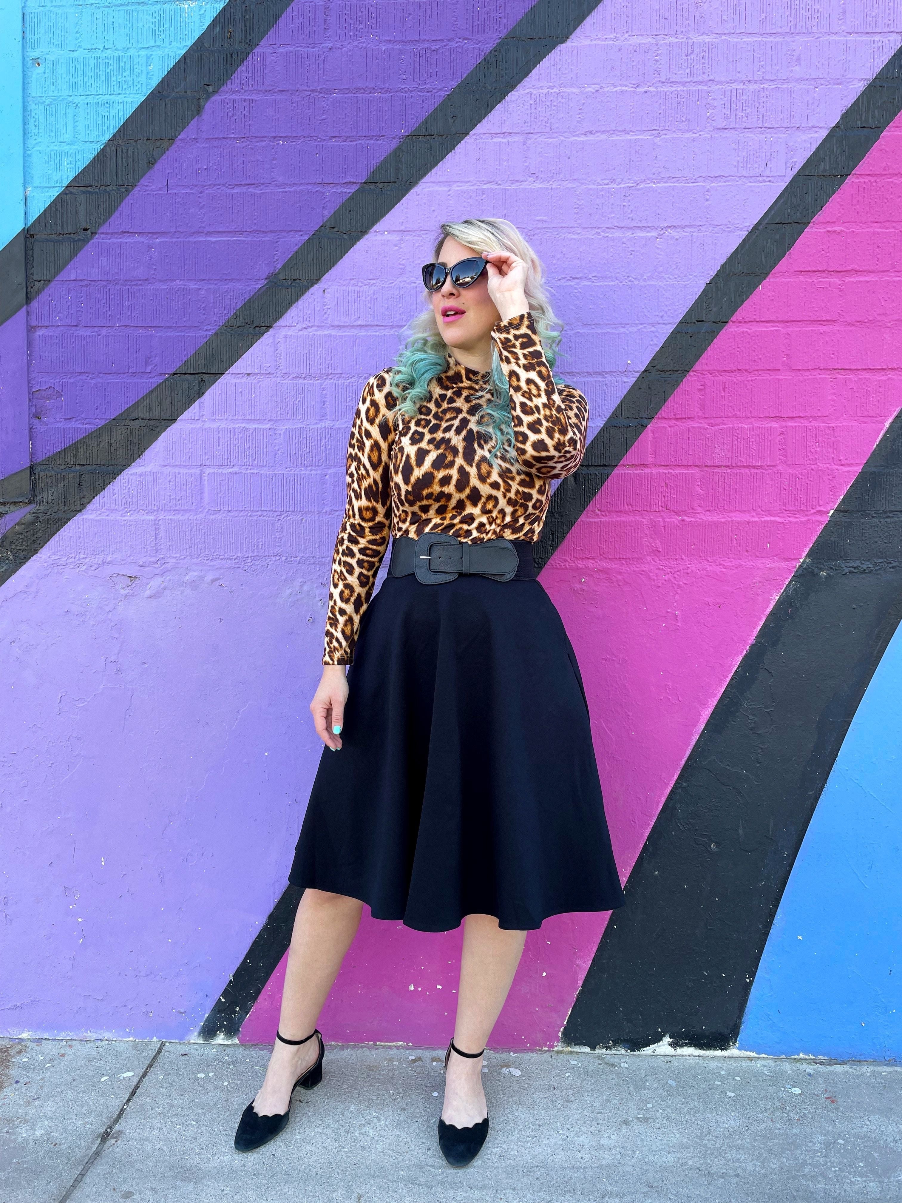 She Bites Leopard Mock Neck Top
