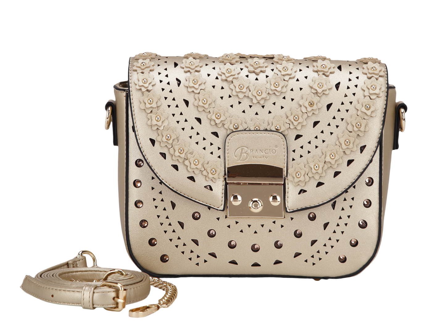 Celestial Star crystal crossbody bag in gold, by Pinup Girl Clothing