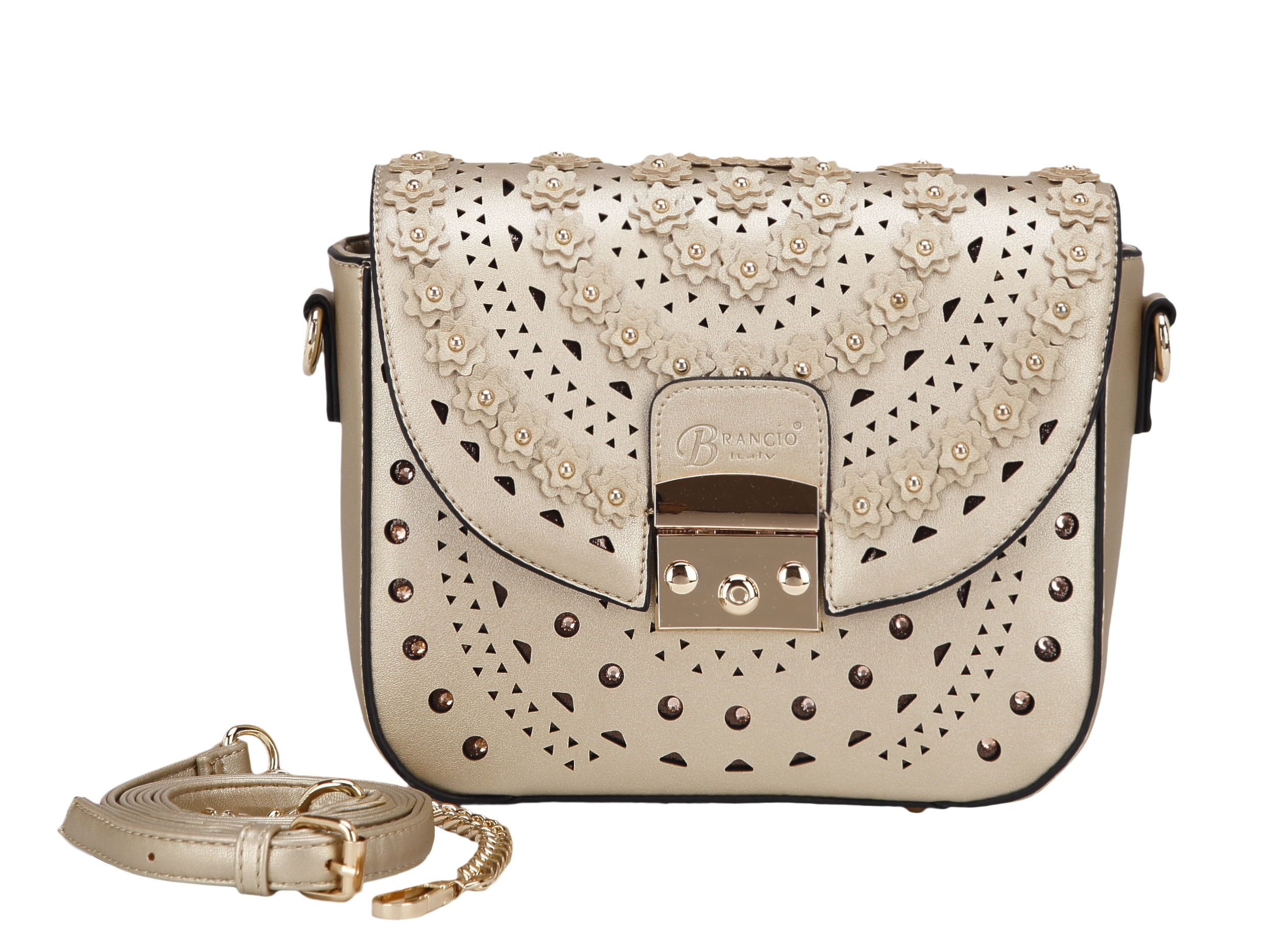 Celestial Star crystal crossbody bag in gold, by Pinup Girl Clothing