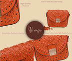 Celestial Star crystal crossbody bag in rosé with a removable strap and gold studs, by Pinup Girl Clothing
