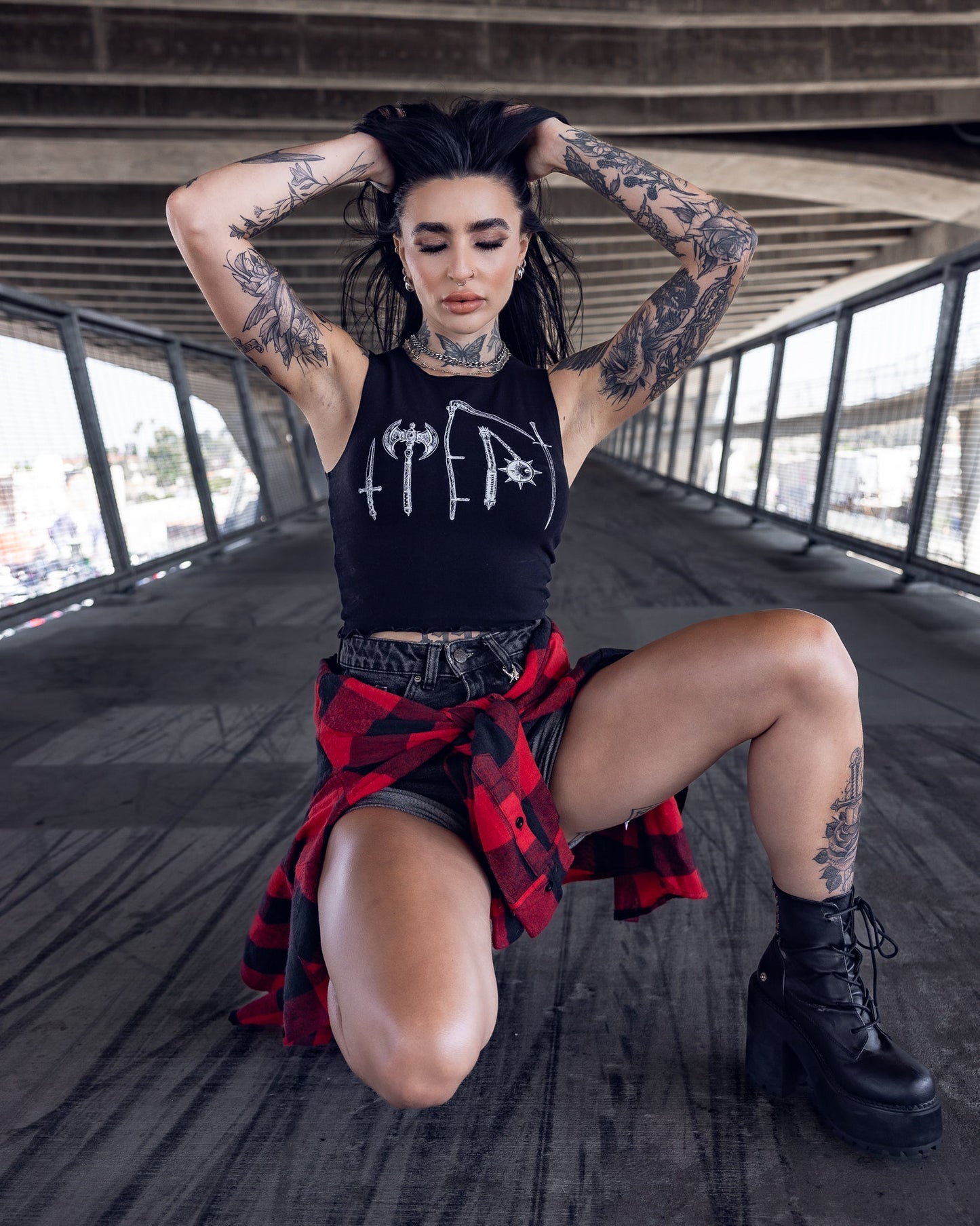 Van Helsing cropped tank in black shown in a larger size
