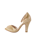 Lola Retro Heels in gold glitter by Pinup Girl Clothing