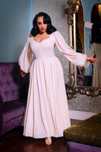 Lucrezia Renaissance Maxi Gown in Ivory White