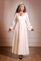 Lucrezia Renaissance Maxi Gown in Ivory White