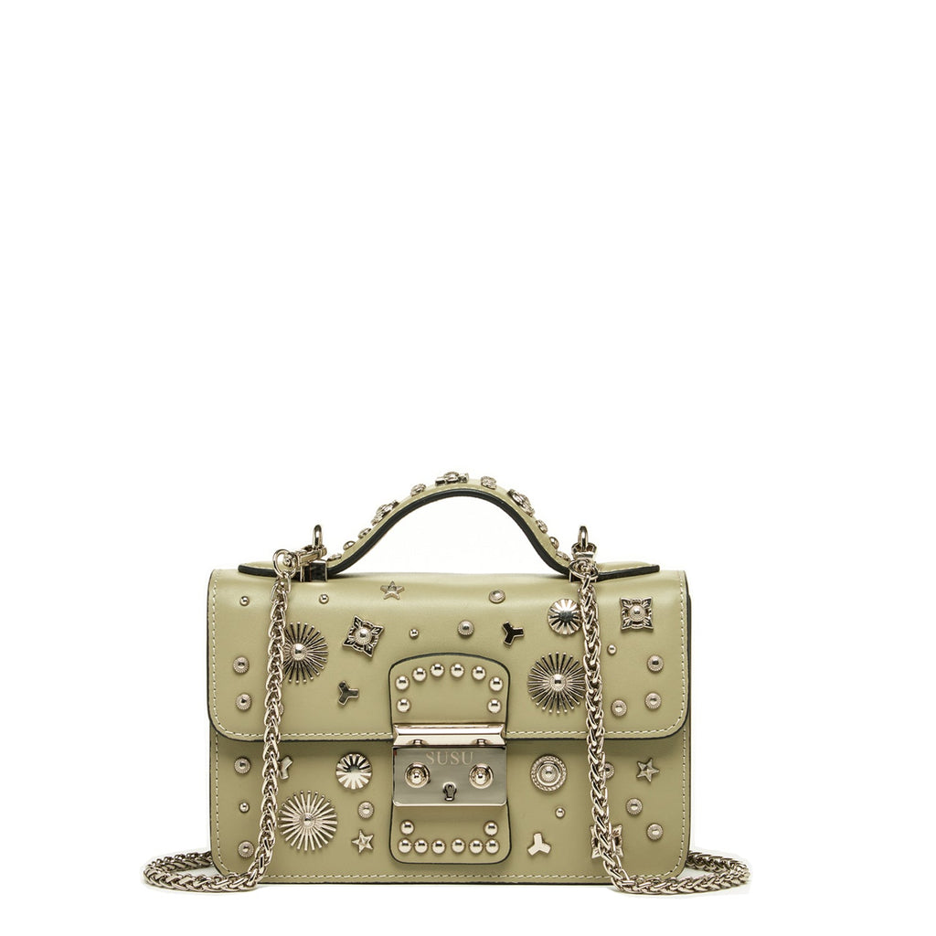 The Hollywood Leather Crossbody Bag Sage Green