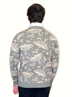 Luna Moth Cardigan, sage green luna moth print (view 6)