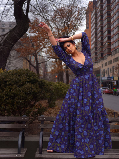 Molly Maxi in Blue Rose Silhouette