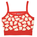 Nothing but the Tooth Crop Top, red with cream tooth print