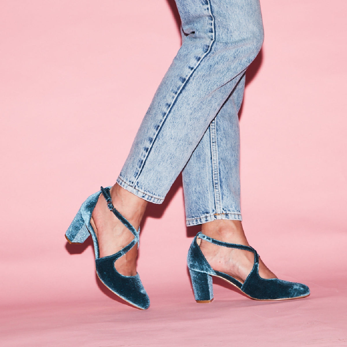 Oren Velvet Mary Jane Heels | 6 Colors | Chelsea Crew