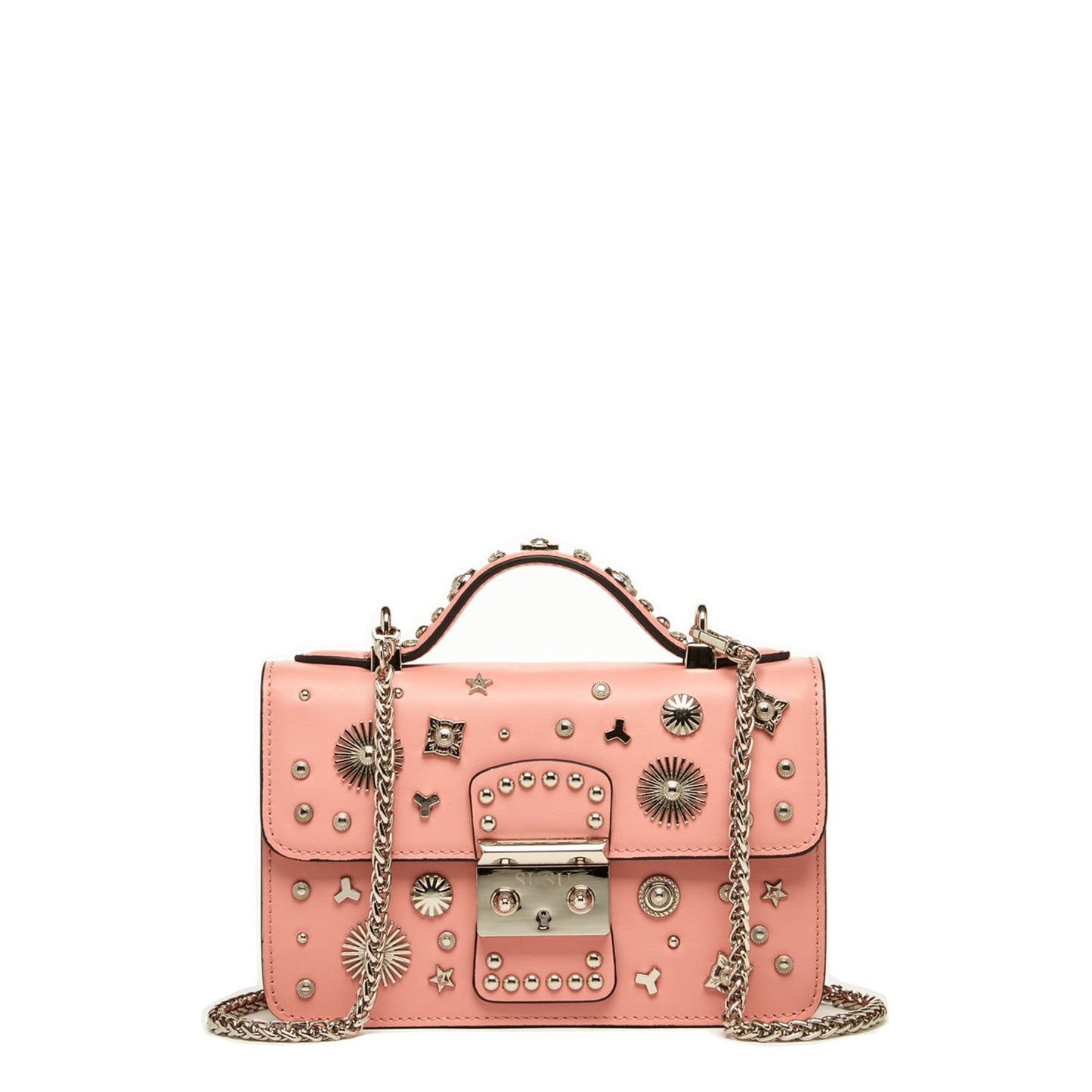 The Hollywood Leather Crossbody Bag Pale Pink