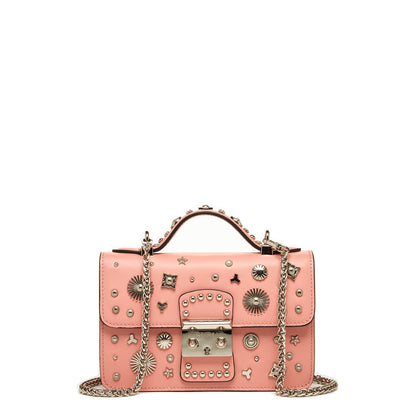 The Hollywood Leather Crossbody Bag Pale Pink