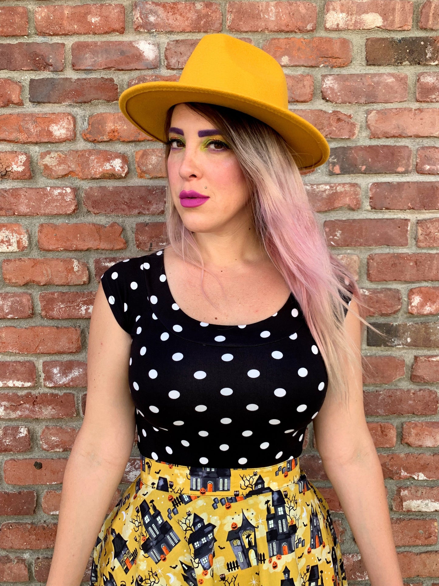 Boat Neck Top in Polka Dots | Retrolicious