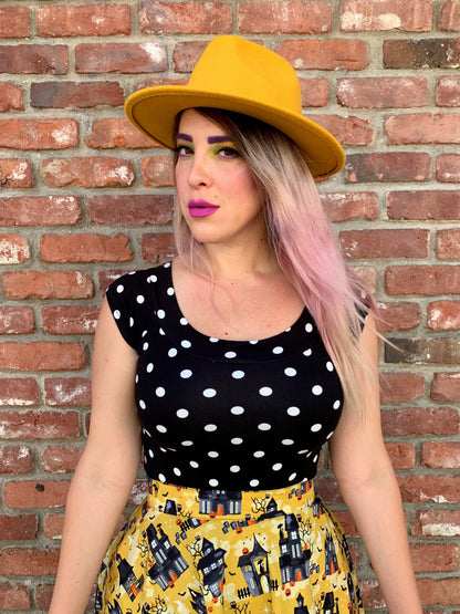 Boat Neck Top in Polka Dots | Retrolicious
