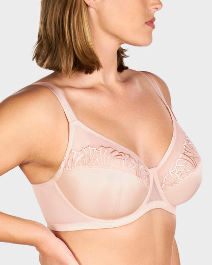 Plus-Size Pearl Shimmer Lace Minimizer Bra | 2 Colors | SheCurve