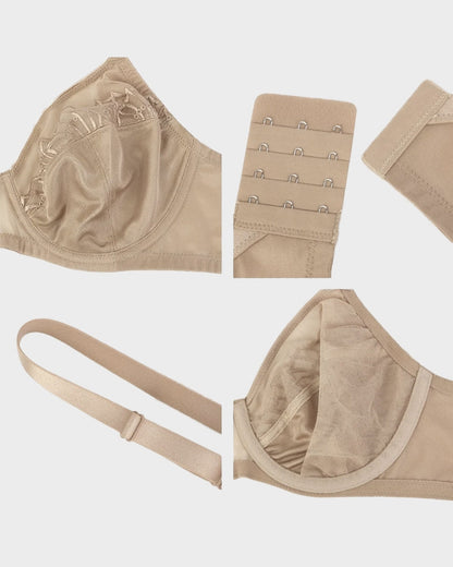 Plus-Size Pearl Shimmer Lace Minimizer Bra | 2 Colors | SheCurve