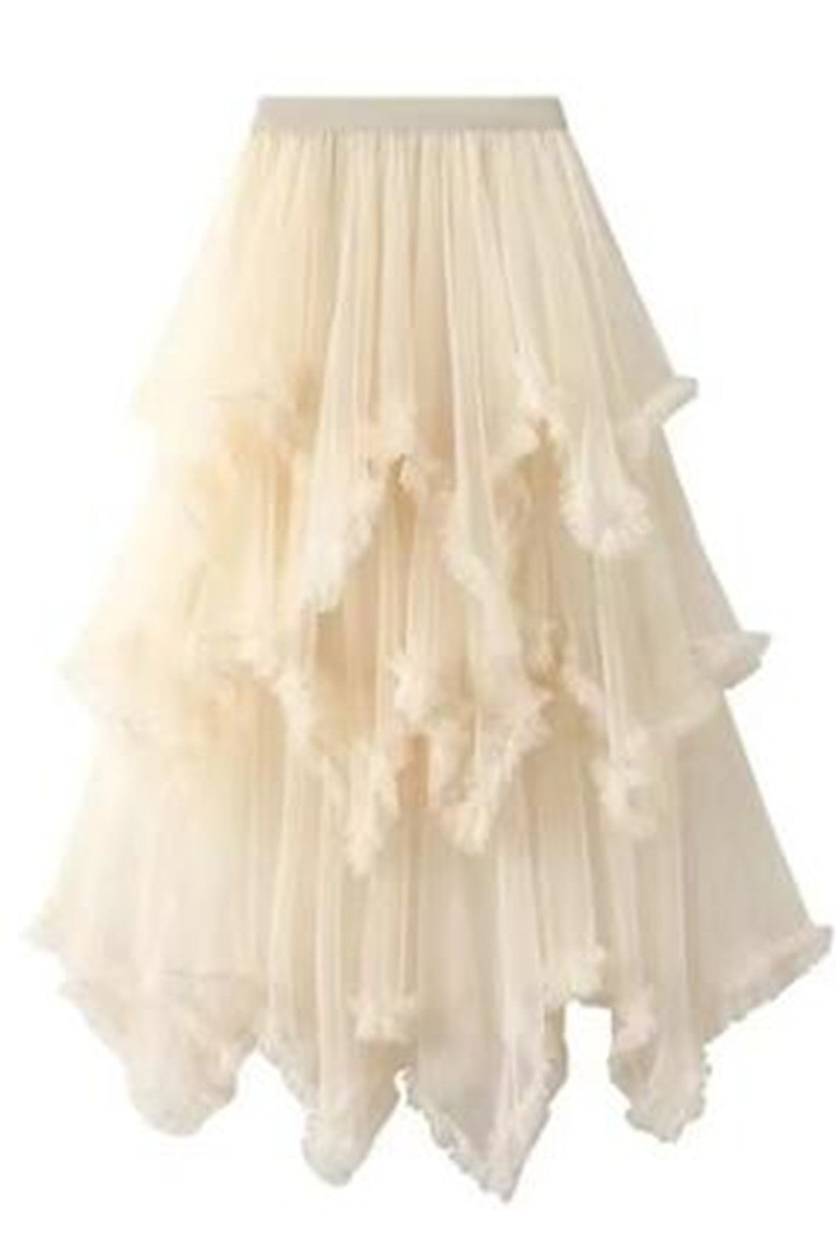 Layered Mesh High Waist Skirt