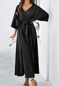 Satin Kimono Style Maxi Dress | Miss Sparkling