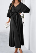 Satin Kimono Style Maxi Dress | Miss Sparkling