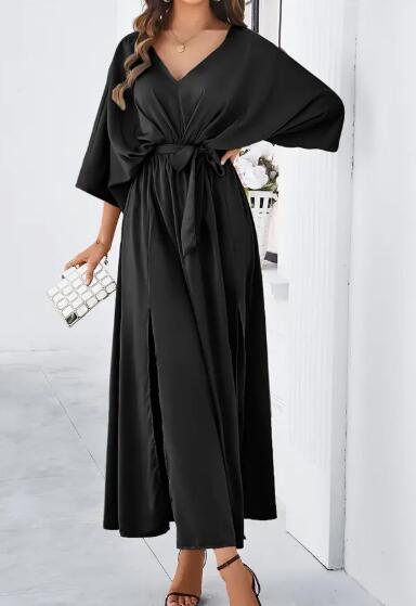 Satin Kimono Style Maxi Dress | Miss Sparkling
