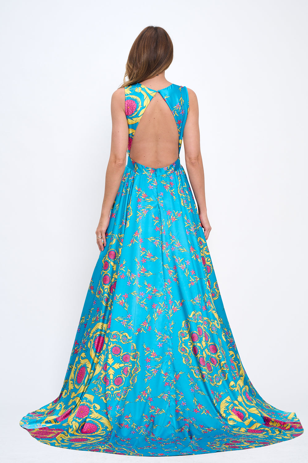 teal and pink maxi dress Samaya Maxi Dress