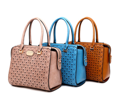 Millionaire Crystal Engraved Satchel | 3 Colors