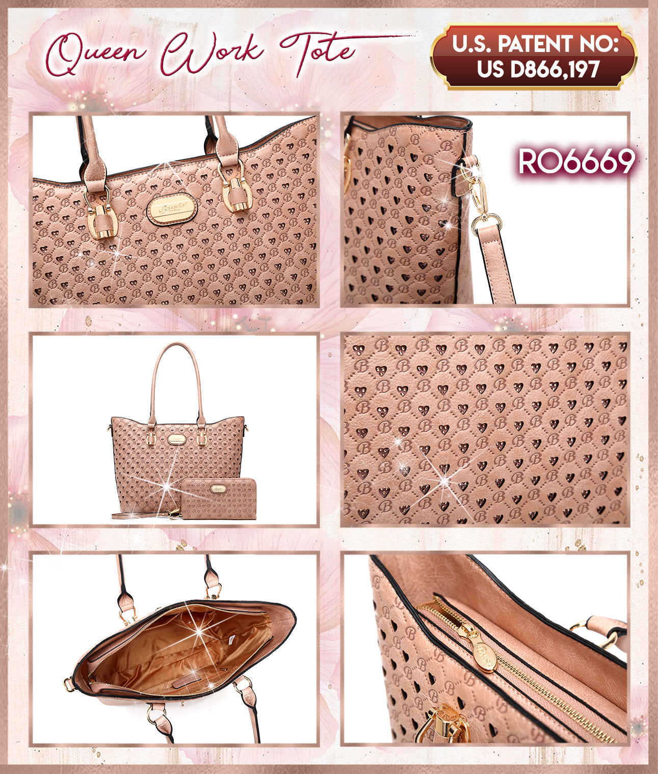 Millionaire Queen Crystal Tote Bag | Ocean Blue or Fiery Red