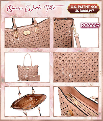 Millionaire Queen Crystal Tote Bag | Ocean Blue or Fiery Red