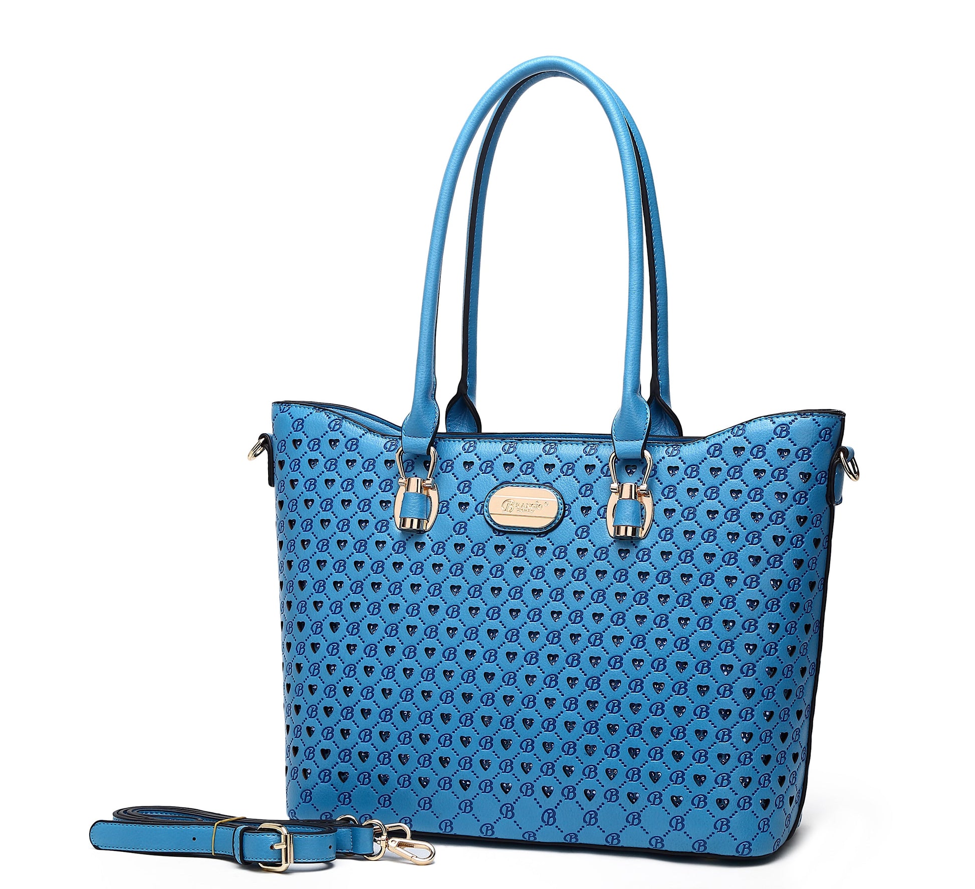 Millionaire Queen crystal tote bag in ocean blue, by Pinup Girl Clothing