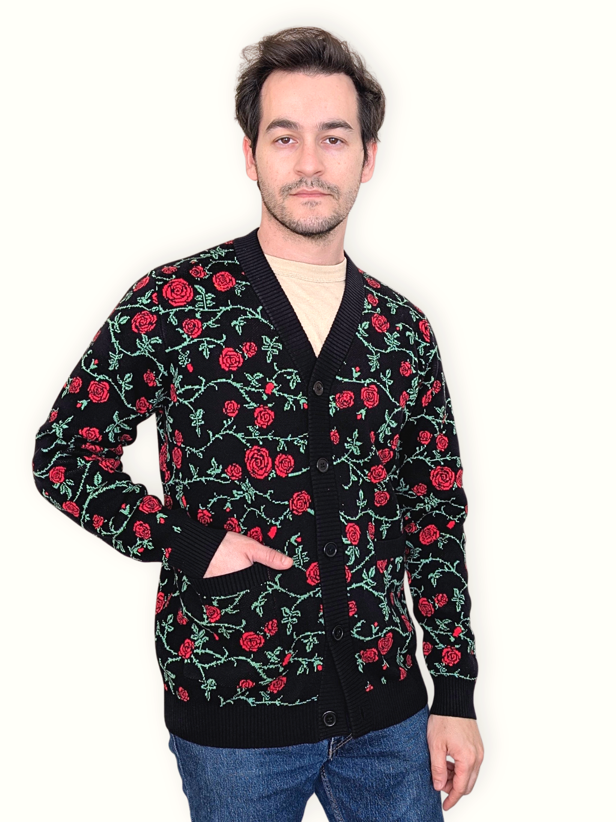 Rose & Thorn Cardigan, rose and thorn print (view 4)