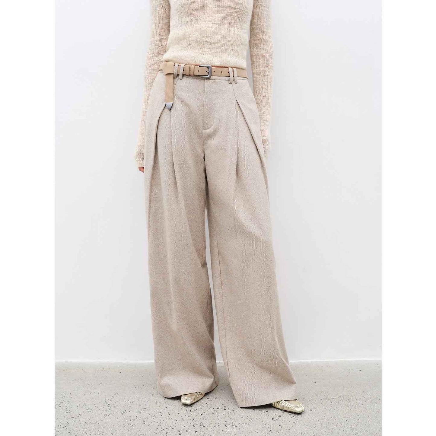 City Stroll Wool-Blend Wide-Leg Trousers | 4 Colors | Fireladyfur