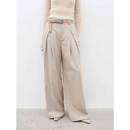 City Stroll Wool-Blend Wide-Leg Trousers | 4 Colors | Fireladyfur