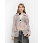 Hazy Moonlight Silk Chiffon Tie-Front Blouse | 2 Colors