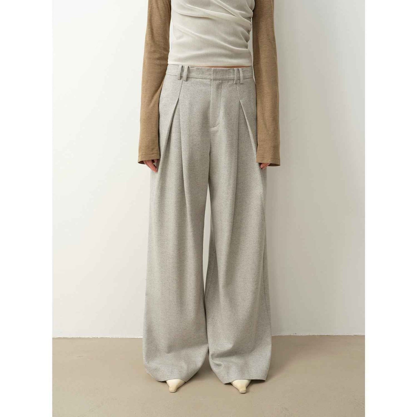 City Stroll Wool-Blend Wide-Leg Trousers | 4 Colors | Fireladyfur