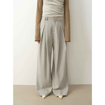 City Stroll Wool-Blend Wide-Leg Trousers | 4 Colors | Fireladyfur