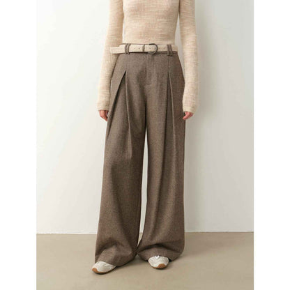 City Stroll Wool-Blend Wide-Leg Trousers | 4 Colors | Fireladyfur