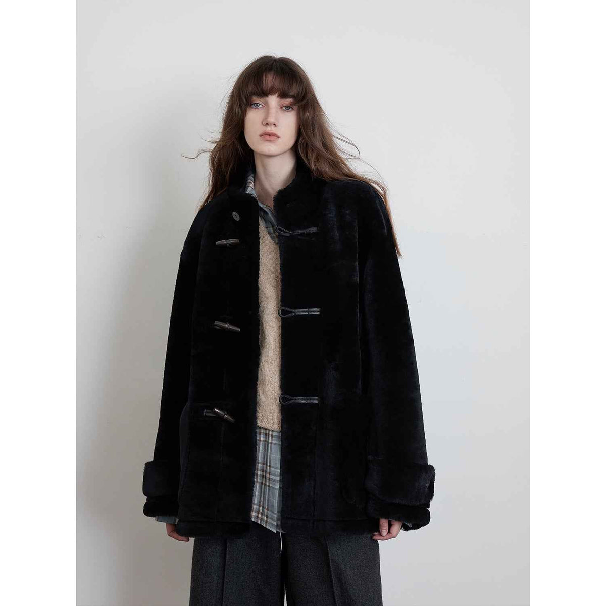 Dreamer Sheepskin Jacket With Stand Collar | 2 Colors, 2 Lengths | Fireladyfur