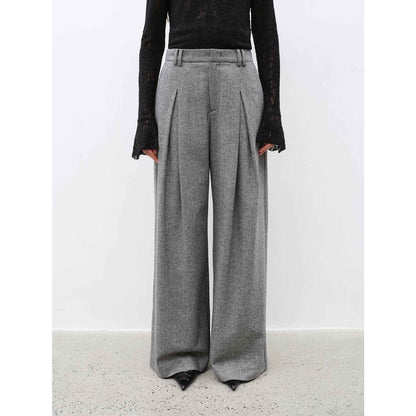 City Stroll Wool-Blend Wide-Leg Trousers | 4 Colors | Fireladyfur