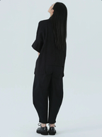 Marga Short Sleeve Blouse in Black | Marigold Shadows