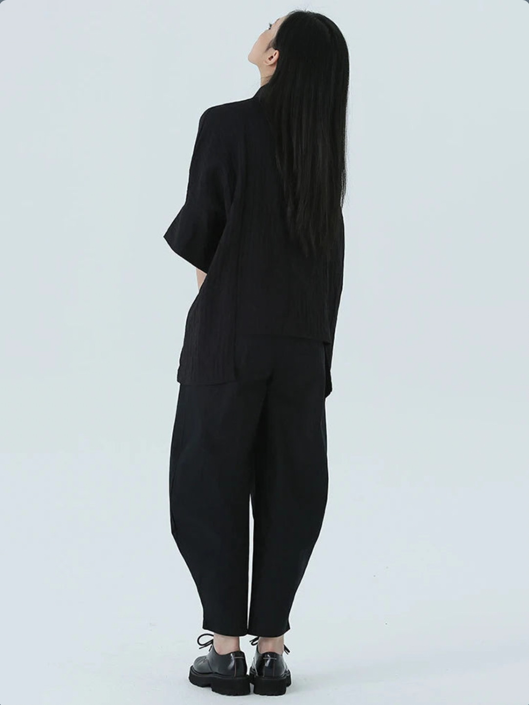 Marga Short Sleeve Blouse in Black | Marigold Shadows