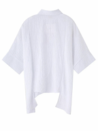 Marga Short Sleeve Blouse in White | Marigold Shadows