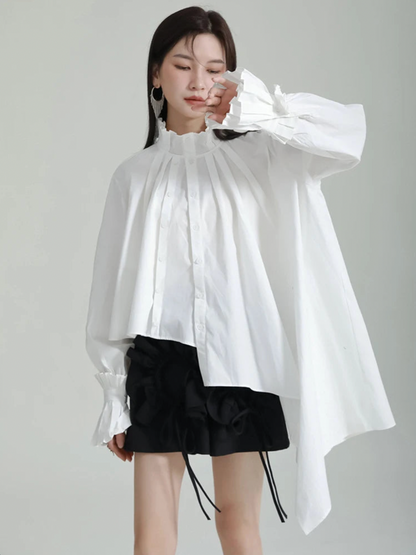 Ladada Pleated Collar Blouse | Marigold Shadows