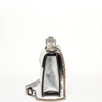 The Hollywood Studded Leather Crossbody Bag in Silver