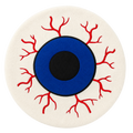 Eyeball Beret, cream white wool with a giant embroidered blue eyeball