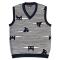 Striped Catastrophe Sweater Vest, black and off-white stripes