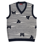 Striped Catastrophe Sweater Vest, black and off-white stripes