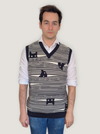Striped Catastrophe Sweater Vest, black and off-white stripes (view 4)